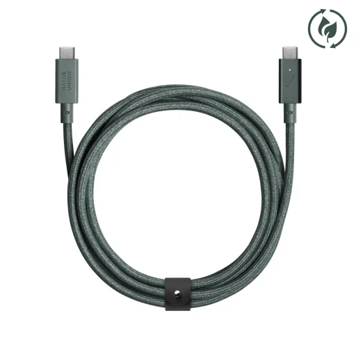 Native Union Belt Cable Pro USB-C – USB-C kábel, 2,4 m, zelený - 1