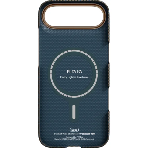 Puzdro na Apple iPhone Air Pitaka Edge Case Breath of Veins potápačská zelená - 3