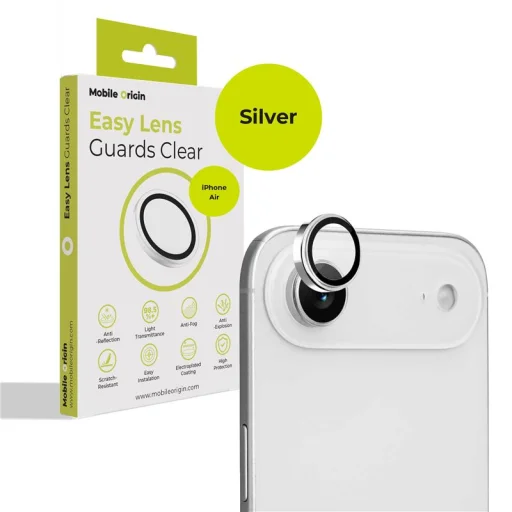 Mobile Origin Easy Lens Guards ochranné sklo na kameru strieborné pre iPhone Air - 1