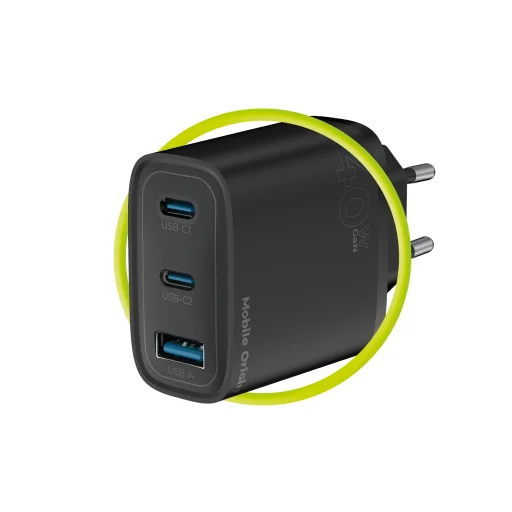 Mobile Origin GaN 40W MO13 sieťová nabíjačka čierna, 1 USB-A a 2 USB-C - 11