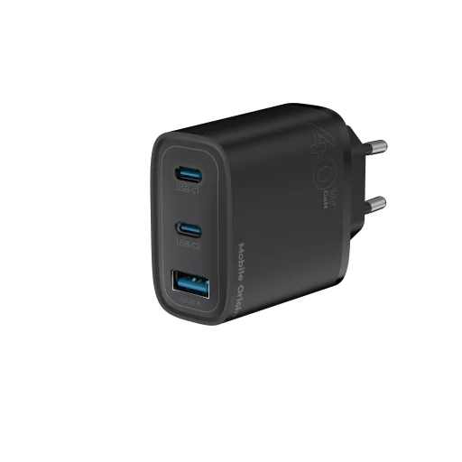 Mobile Origin GaN 40W MO13 sieťová nabíjačka čierna, 1 USB-A a 2 USB-C - 4