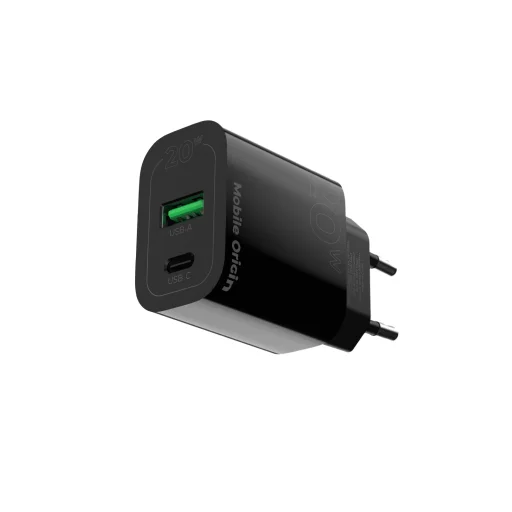 Mobile Origin MO12 PD20W sieťová nabíjačka, čierna, USB-A + USB-C - 2
