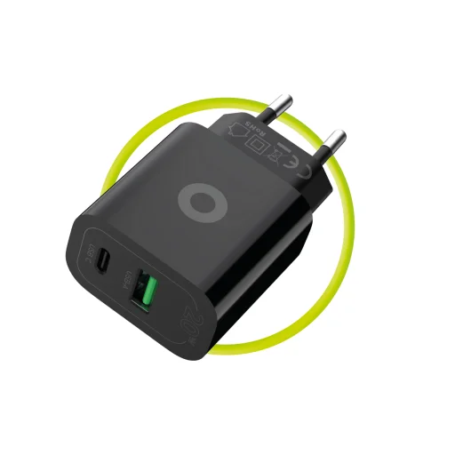 Mobile Origin MO12 PD20W sieťová nabíjačka, čierna, USB-A + USB-C - 14