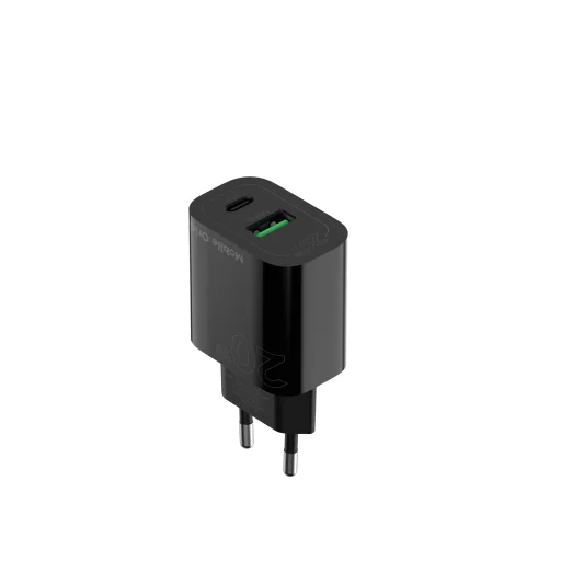 Mobile Origin MO12 PD20W sieťová nabíjačka, čierna, USB-A + USB-C - 3