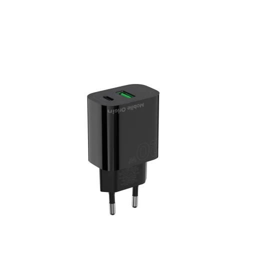 Mobile Origin MO12 PD20W sieťová nabíjačka, čierna, USB-A + USB-C - 5
