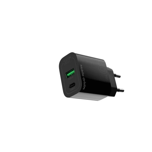 Mobile Origin MO12 PD20W sieťová nabíjačka, čierna, USB-A + USB-C - 6