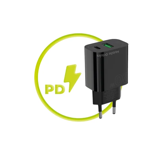 Mobile Origin MO12 PD20W sieťová nabíjačka, čierna, USB-A + USB-C - 10