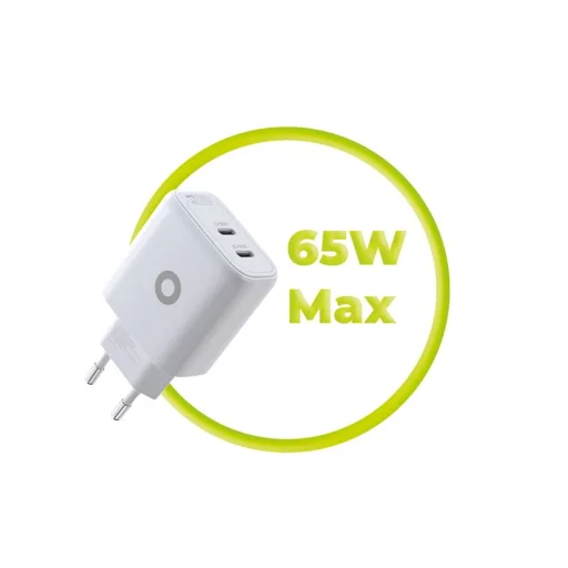 Mobile Origin MO19 GaN 65W sieťová nabíjačka s dvoma USB-C portami biela - 11