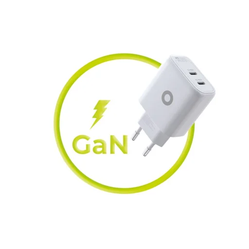 Mobile Origin MO19 GaN 65W sieťová nabíjačka s dvoma USB-C portami biela - 12