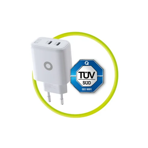 Mobile Origin MO19 GaN 65W sieťová nabíjačka s dvoma USB-C portami biela - 8