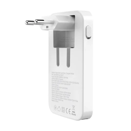 Mobile Origin 65 W GaN III Slim sieťová nabíjačka s 2× USB-C a USB-A konektormi, biela - 2