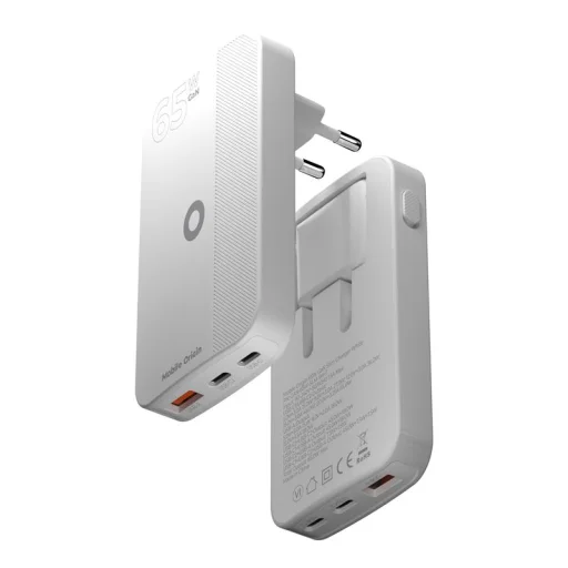 Mobile Origin 65 W GaN III Slim sieťová nabíjačka s 2× USB-C a USB-A konektormi, biela - 5