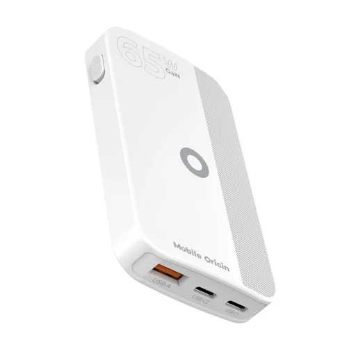 Mobile Origin 65 W GaN III Slim sieťová nabíjačka s 2× USB-C a USB-A konektormi, biela - 9