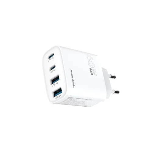 Mobile Origin PW22 40W GaN sieťová nabíjačka s 2 portmi USB-C a 2 portmi USB-A, biela - 6
