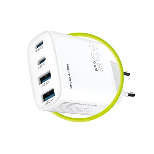 Mobile Origin PW22 40W GaN sieťová nabíjačka s 2 portmi USB-C a 2 portmi USB-A, biela - 9