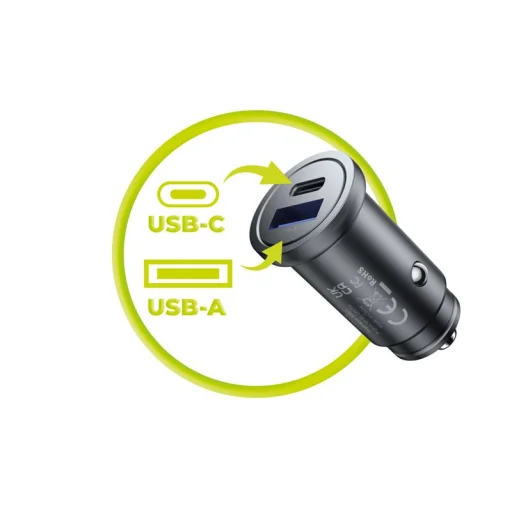 Mobile Origin CA12 30W kovová autonabíjačka s portmi USB-C a USB-A, čierna - 11