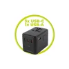 Mobile Origin PW5 67W GaN cestovný adaptér EU/UK/US/AUS, 3× USB-C a USB-A, čierny thumbnail