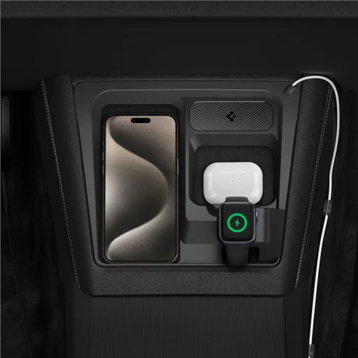 Spigen 3 v 1 držiak pre bezdrôtovú nabíjaciu stanicu Tesla čierny – Tesla Model 3 2024 - 23