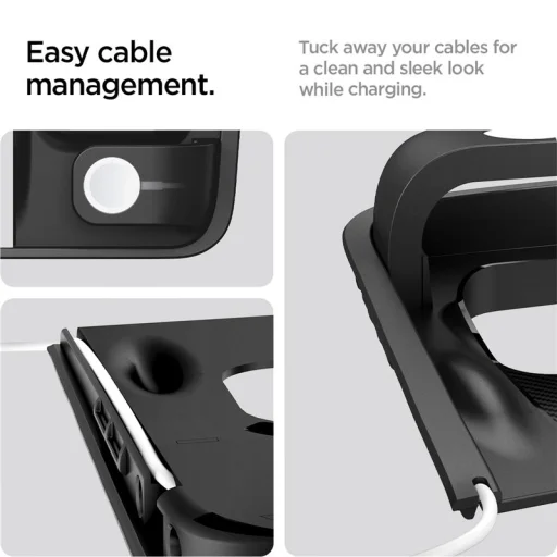 Spigen Tesla 3 v 1 bezdrôtový nabíjací stojan čierny – Tesla Model Y/3 - 16