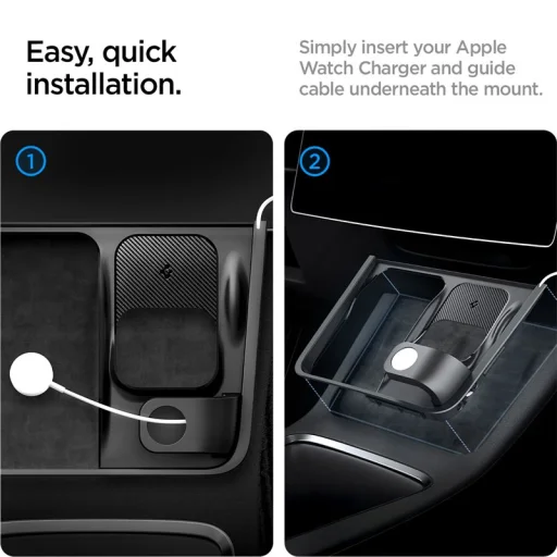 Spigen Tesla 3 v 1 bezdrôtový nabíjací stojan čierny – Tesla Model Y/3 - 4