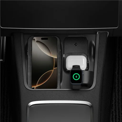 Spigen Tesla 3 v 1 bezdrôtový nabíjací stojan čierny – Tesla Model Y/3 - 10