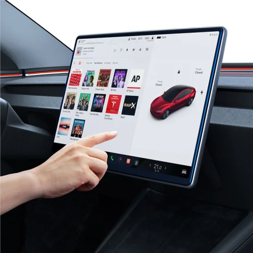 Spigen Tesla EZ Fit antireflexné ochranné sklo na displej pre model Tesla Model 3 2024 - 6