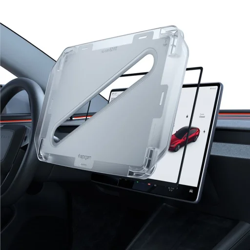 Spigen Tesla EZ Fit antireflexné ochranné sklo na displej pre model Tesla Model 3 2024 - 7