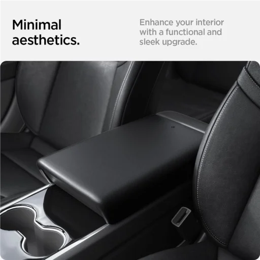 Spigen Tesla podložka pod lakťovú opierku čierna – Tesla Model Y/3 - 2