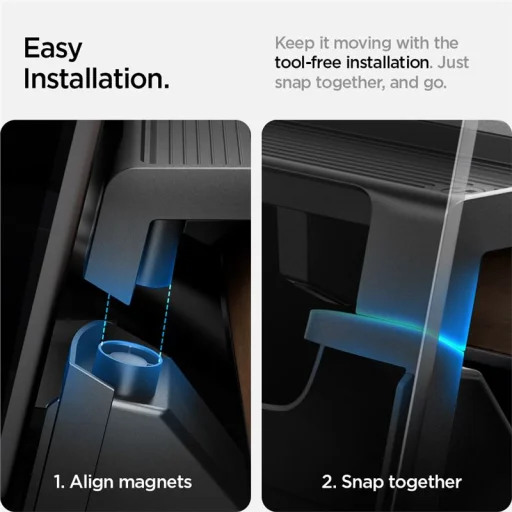 Spigen Tesla képernyő alatti tárolórendszerező fekete – Tesla Model 3/Y - 12