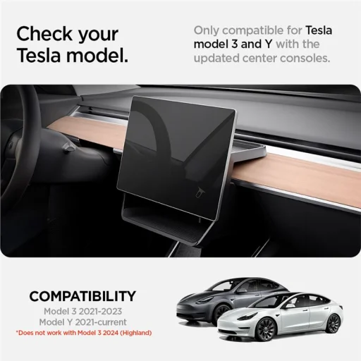 Spigen Tesla képernyő alatti tárolórendszerező fekete – Tesla Model 3/Y - 15