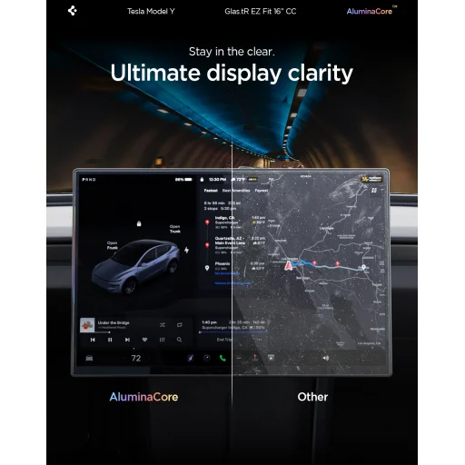 Spigen Tesla EZ Fit Clear ochranné sklo na displej pre Tesla Model Y L 2026, číre - 14