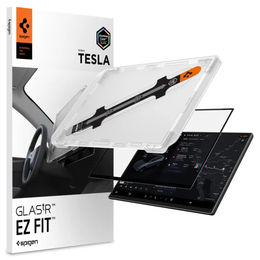 Spigen Tesla EZ Fit Clear ochranné sklo na displej pre Tesla Model Y L 2026, číre - 1