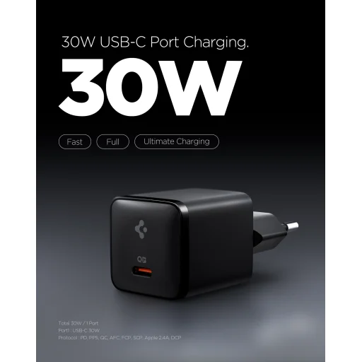 Spigen Essential 30W sieťová nabíjačka EE301EU čierna - 3
