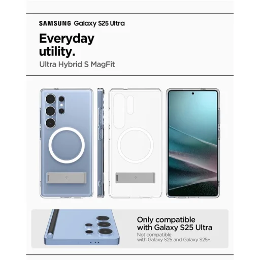 Samsung Galaxy S25 Ultra Spigen Ultra Hybrid S MagSafe puzdro, priehľadná biela - 3