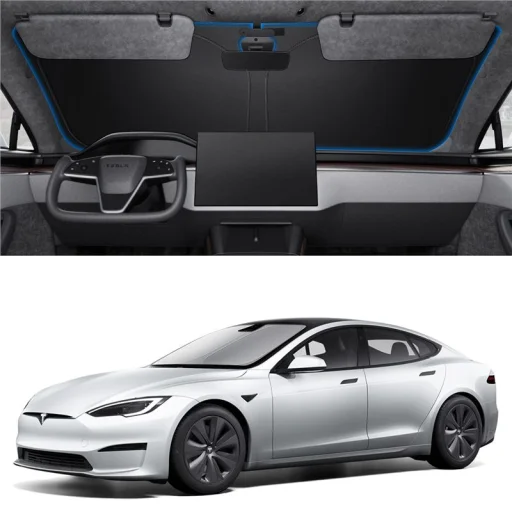 Spigen CryoShade slnečná clona na predné sklo čierna – Tesla Model S - 22