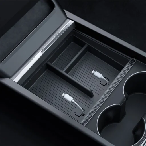 Spigen spodný organizér do stredovej konzoly čierny – Tesla Model 3 2024 - 4