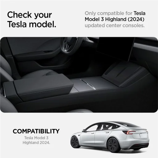 Spigen spodný organizér do stredovej konzoly čierny – Tesla Model 3 2024 - 10
