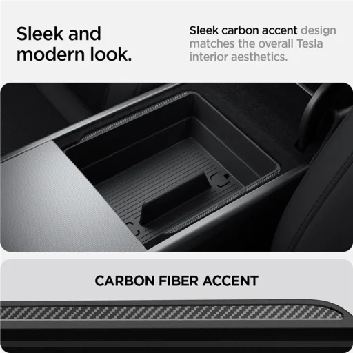 Spigen organizér do stredovej konzoly a lakťovej opierky čierny – Tesla Model 3 2024 - 13