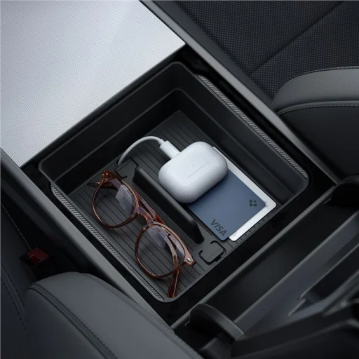 Spigen organizér do stredovej konzoly a lakťovej opierky čierny – Tesla Model 3 2024 - 3
