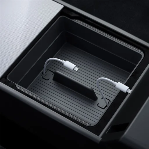 Spigen organizér do stredovej konzoly a lakťovej opierky čierny – Tesla Model 3 2024 - 4