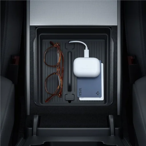 Spigen organizér do stredovej konzoly a lakťovej opierky čierny – Tesla Model 3 2024 - 6