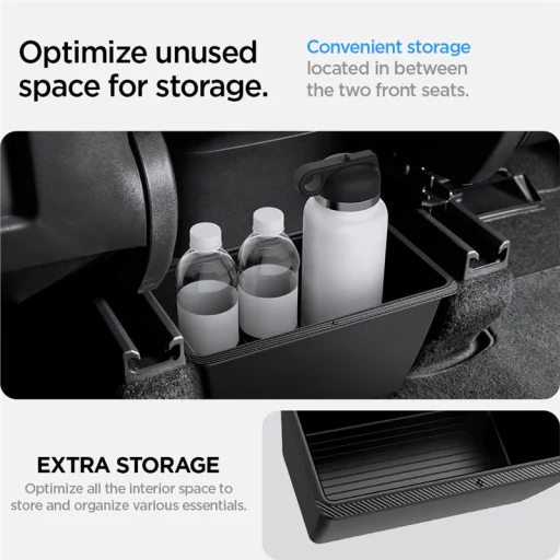 Spigen úložný box pod zadný výduch ventilácie pre Tesla Model Y, čierny - 11