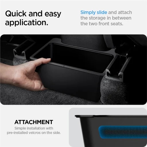 Spigen úložný box pod zadný výduch ventilácie pre Tesla Model Y, čierny - 6