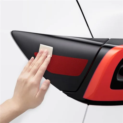 Spigen Tesla töltőnyílás védőfólia és borítás készlet, karbon – Tesla Model Y/3 - 5