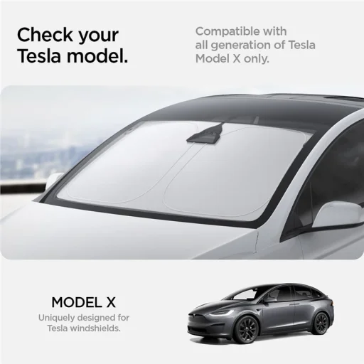 Spigen CryoShade slnečná clona na čelné sklo čierna Tesla Model X - 16