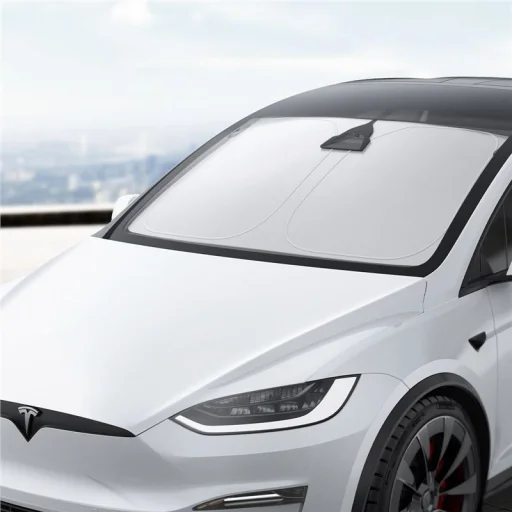 Spigen CryoShade slnečná clona na čelné sklo čierna Tesla Model X - 8