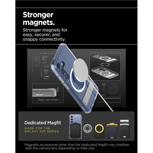 Priehľadné biele puzdro Spigen Ultra Hybrid S MagSafe pre Samsung Galaxy S25 - 15
