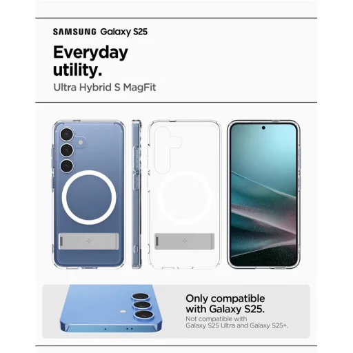  Samsung Galaxy S25 átlátszó fehér Spigen Ultra Hybrid S MagSafe tok - 7