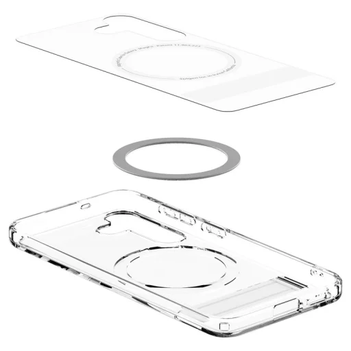 Priehľadné biele puzdro Spigen Ultra Hybrid S MagSafe pre Samsung Galaxy S25 - 4