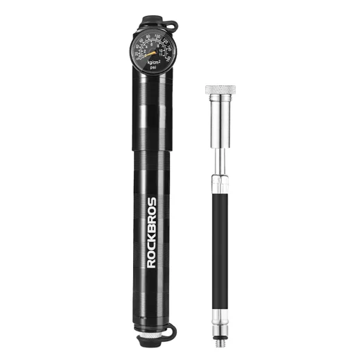 Rockbros HQ-67A-L03 BK pumpa na bicykel s manometrom – čierna - 1